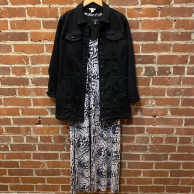 Black Tribal Denim Jacket